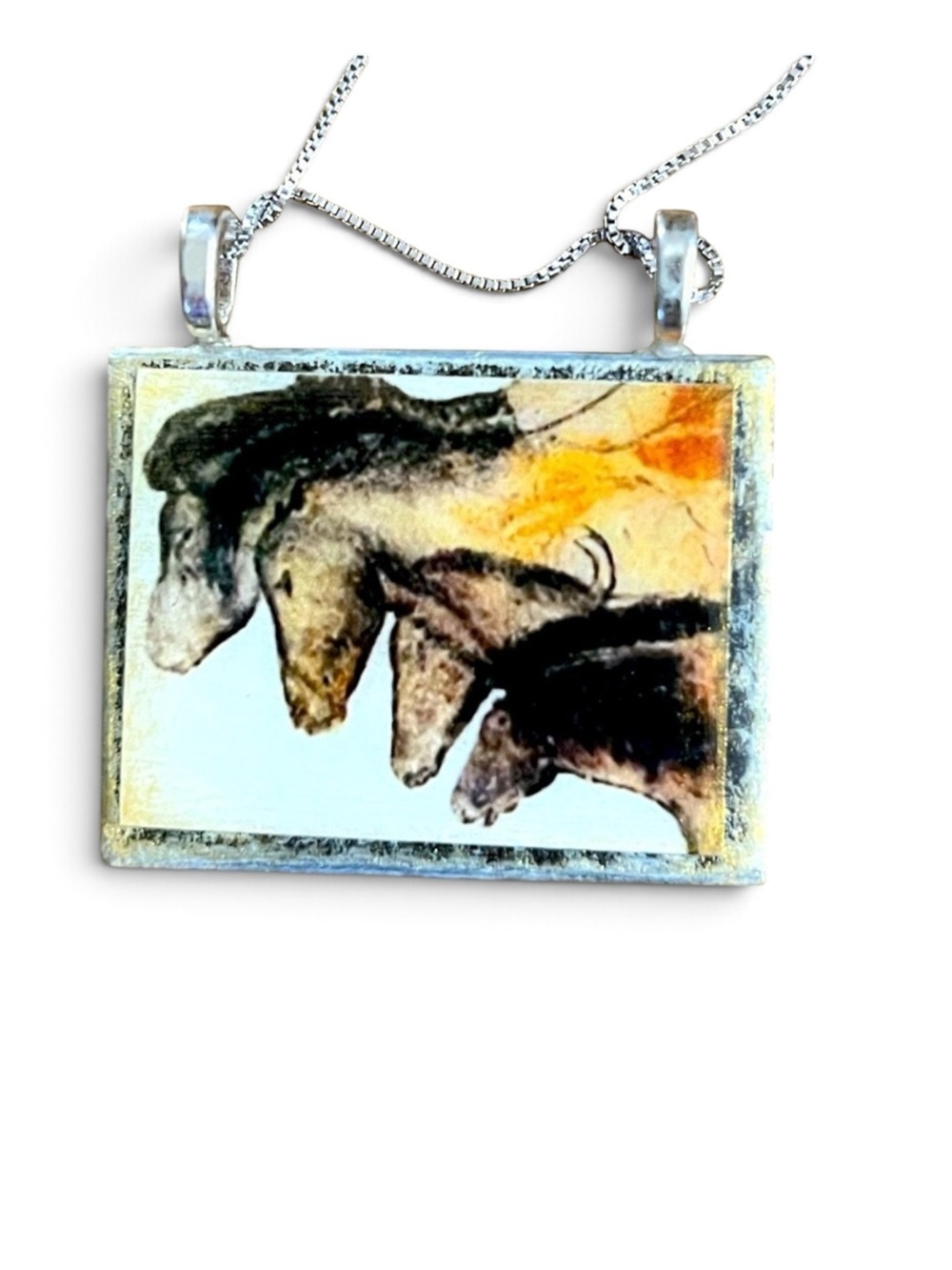 🐎 Western Horses Sterling Silver Necklace Pendant Made in Italy